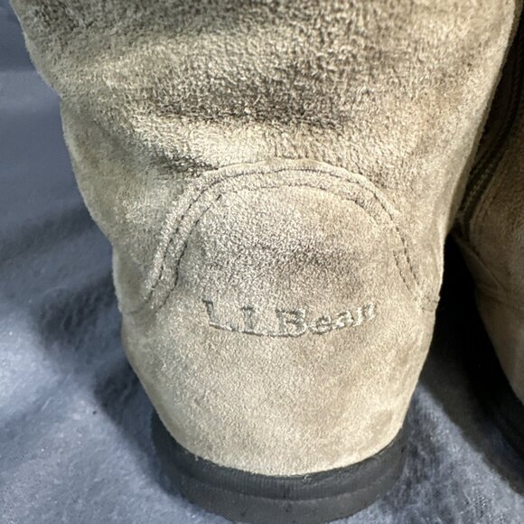 L.L. Bean Womens Winter Boots Brown Side Zipper Faux Fur Lined Boots Size 9.5 - Picture 6 of 16